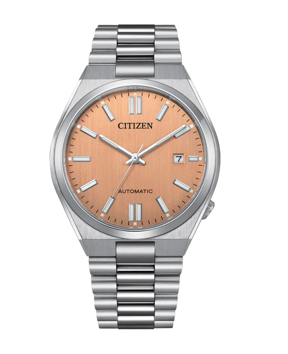 Citizen Eco-Drive NJ0159-86Z reloj unisex acero esfera salmón cristal zafiro