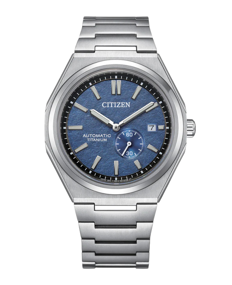 Citizen Eco-Drive NJ0180-80L reloj hombre Super Titanium esfera azul cristal zafiro