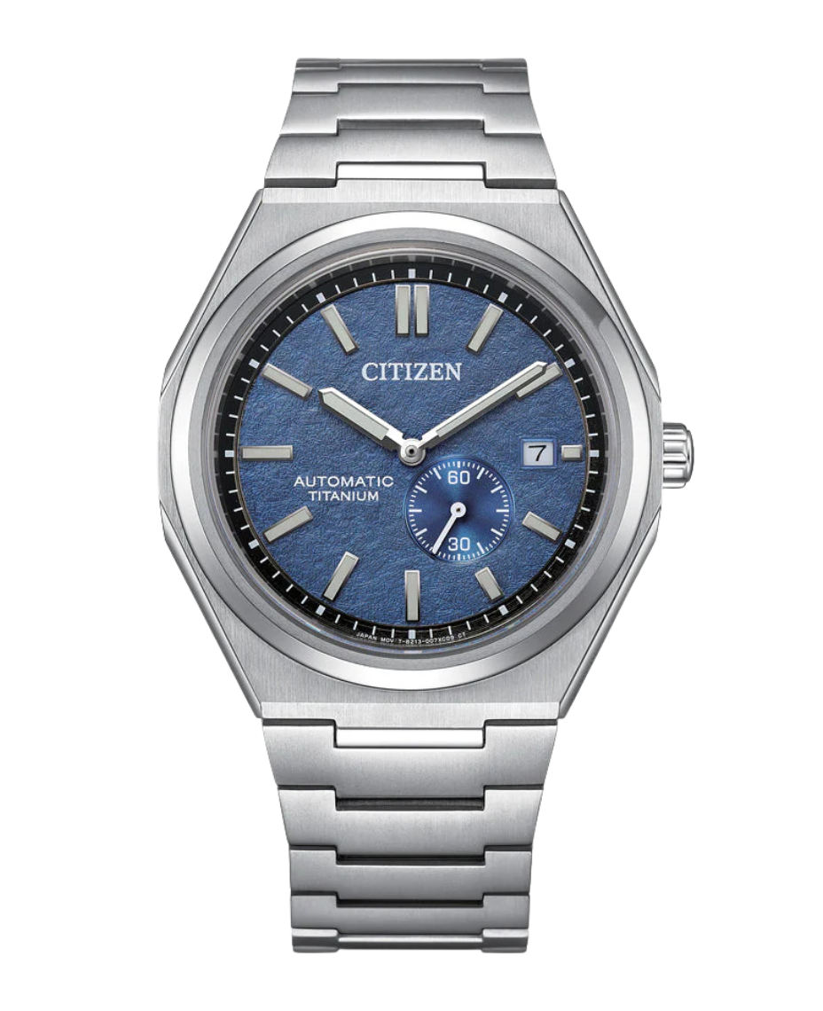 Citizen Eco-Drive NJ0180-80L reloj hombre Super Titanium esfera azul cristal zafiro
