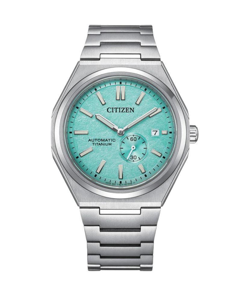 Citizen Eco-Drive NJ0180-80M reloj hombre Super Titanium esfera turquesa