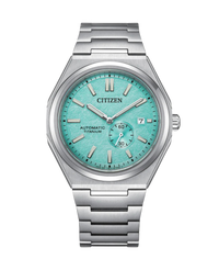 Citizen Eco-Drive NJ0180-80M reloj hombre Super Titanium esfera turquesa