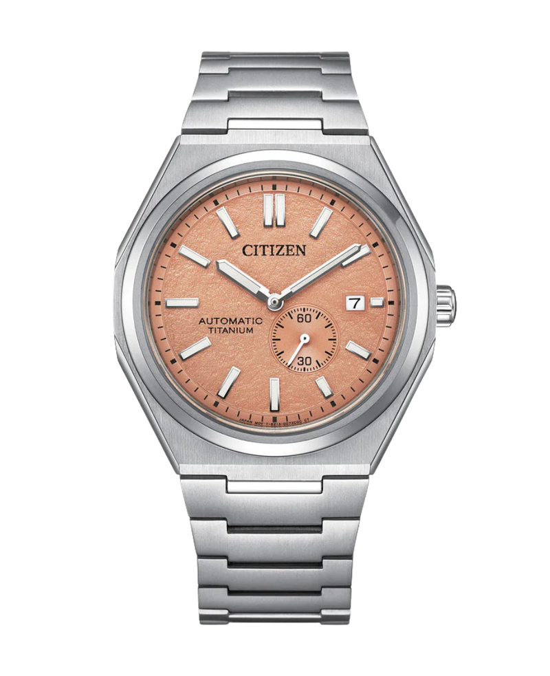 Citizen Eco-Drive NJ0180-80Z reloj hombre Super Titanium esfera salmón
