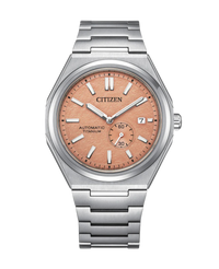 Citizen Eco-Drive NJ0180-80Z reloj hombre Super Titanium esfera salmón