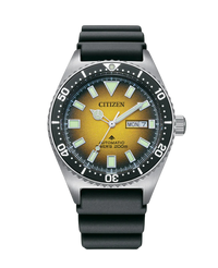Citizen Promaster NY0120-01X reloj hombre acero esfera amarilla correa caucho