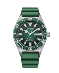 Citizen Promaster NY0121-09X reloj hombre acero esfera verde correa caucho