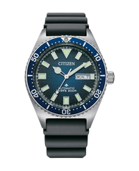 Citizen Promaster NY0129-07L reloj hombre acero esfera azul correa caucho