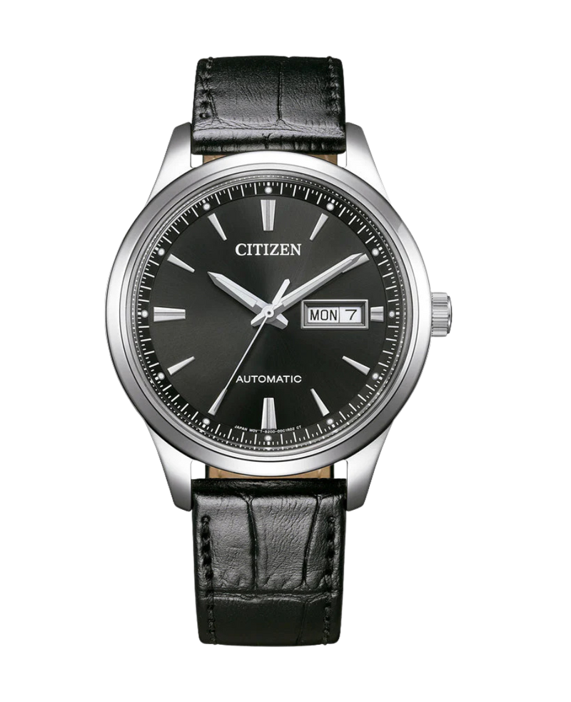 Citizen Eco-Drive NY4058-01E reloj hombre acero negro correa piel