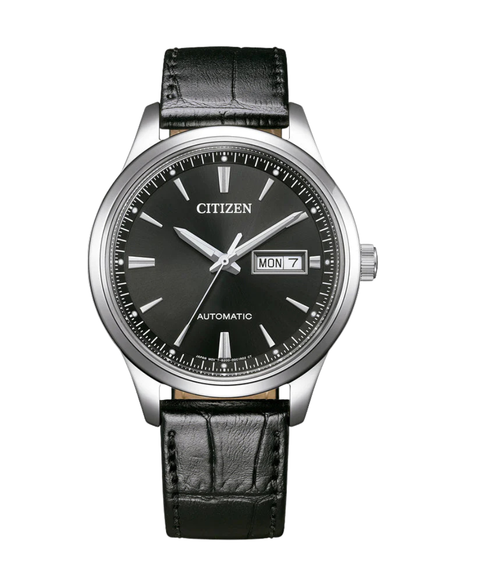 Citizen Eco-Drive NY4058-01E reloj hombre acero negro correa piel