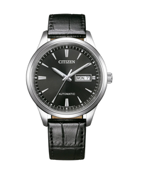 Citizen Eco-Drive NY4058-01E reloj hombre acero negro correa piel