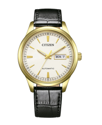 Citizen Eco-Drive NY4059-09A reloj hombre acero chapado oro esfera blanca