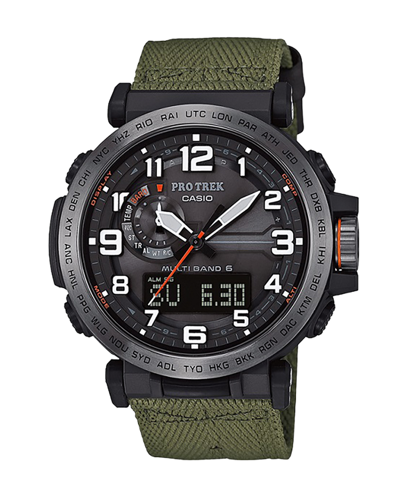 Casio Pro Trek PRW-6600YB-3ER reloj hombre resina negro con sensores triple