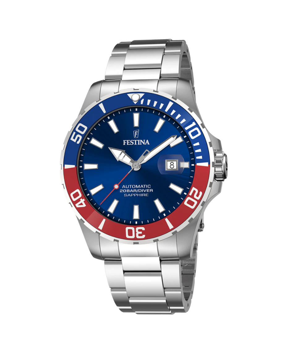 Festina Automatic F20531/5 reloj hombre acero esfera azul cristal zafiro