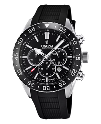 Festina F20515/2 reloj hombre cronógrafo acero negro 44mm correa caucho