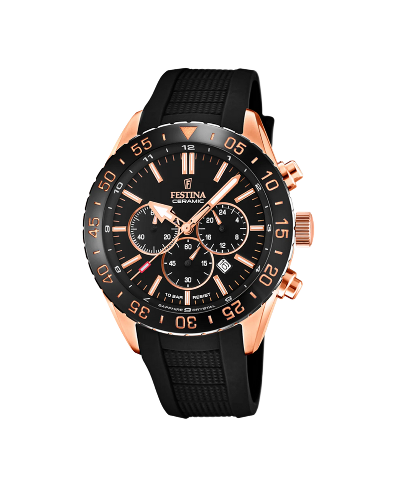 Festina F20516/2 reloj hombre cronógrafo acero inoxidable negro correa caucho