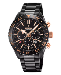Festina F20577/1 reloj hombre cronógrafo acero plata lavanda esfera negra
