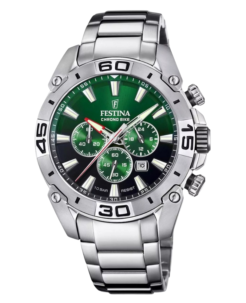 Festina Chrono Bike F20543/3 reloj hombre acero esfera verde cronógrafo deportivo