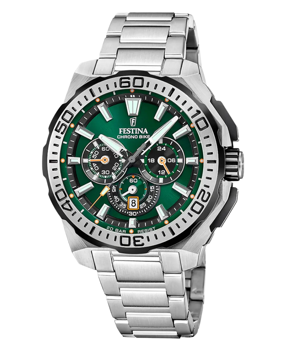 Festina Chrono Bike F20724/3 reloj hombre acero cronógrafo esfera verde