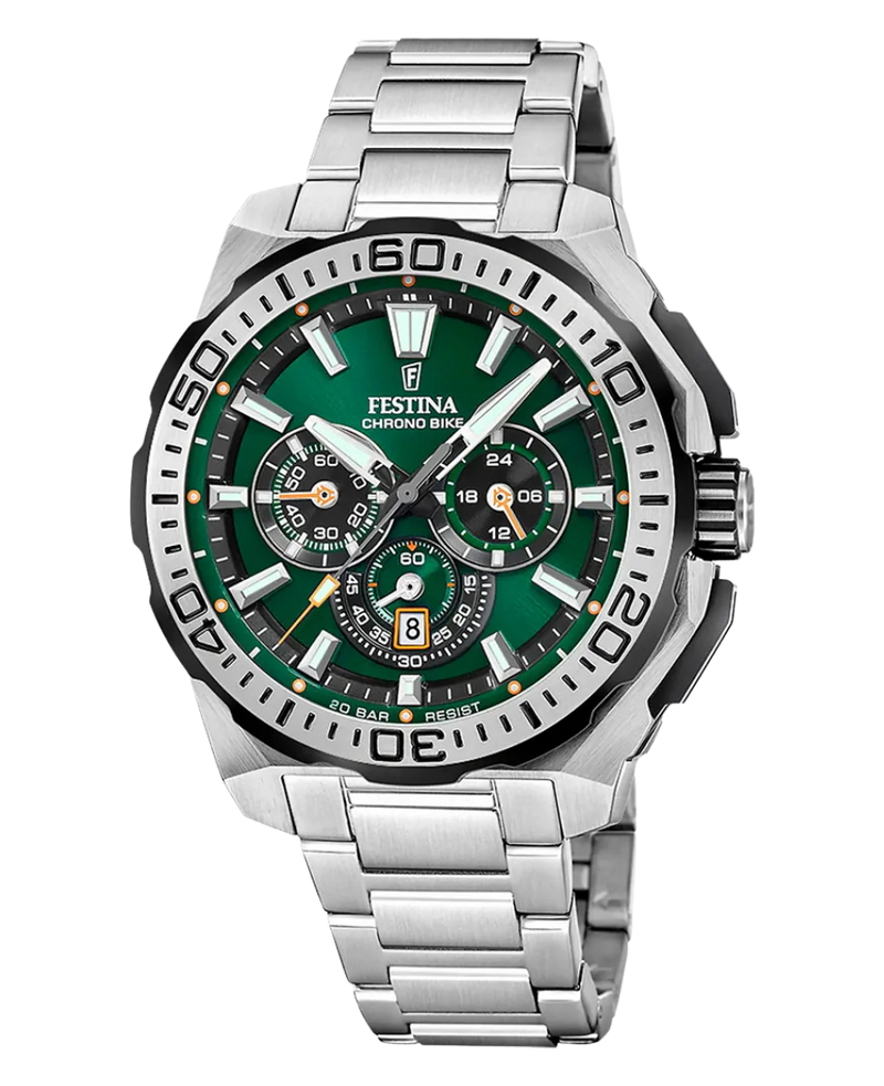 Festina Chrono Bike F20724/3 reloj hombre acero cronógrafo esfera verde