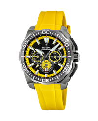 Festina Chrono Bike F20725/1 reloj hombre acero cronógrafo correa caucho amarilla esfera negra