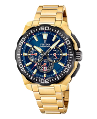 Festina Chrono Bike F20727/1 reloj hombre acero esfera azul pulsera dorada cronógrafo deportivo