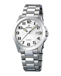 Festina Classics F16376/7 reloj hombre acero blanco esfera blanca pulsera plateada
