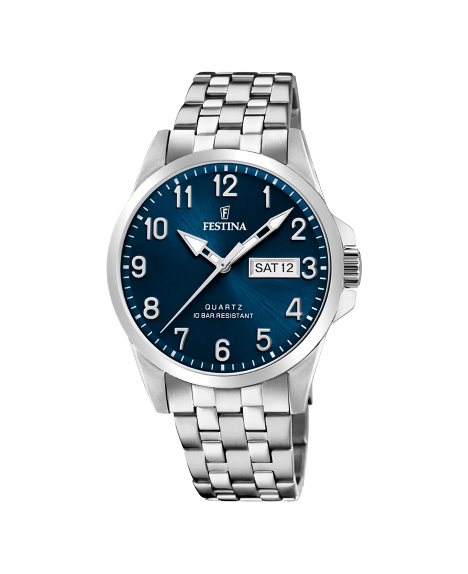 Festina Classics F20357/C reloj hombre acero inoxidable azul plateado 41mm