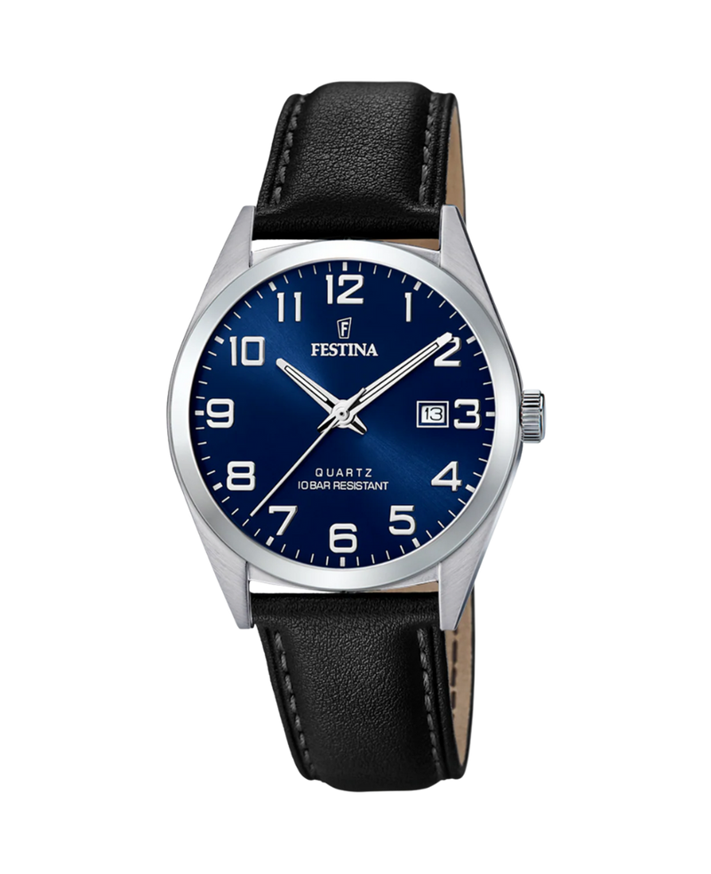 Festina Classics F20446/2 reloj hombre acero azul esfera azul correa piel negra