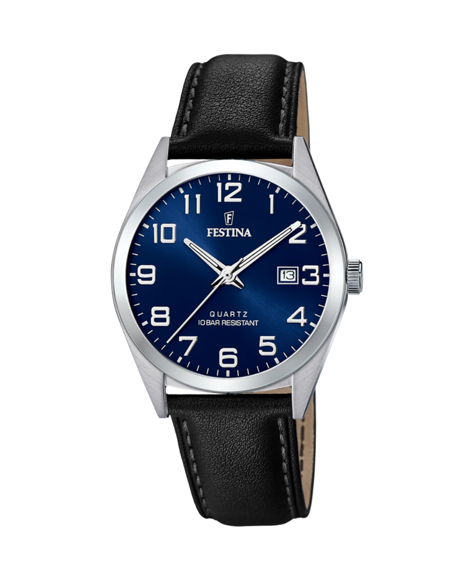 Festina Classics F20446/2 reloj hombre acero azul esfera azul correa piel negra