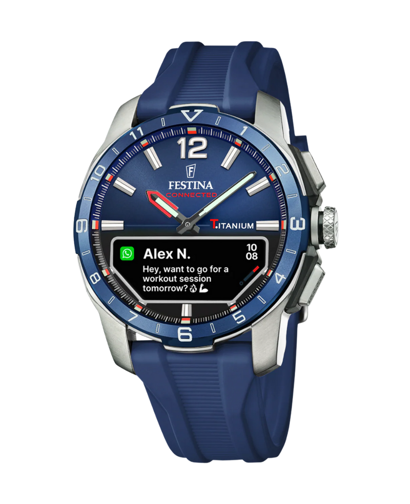 Festina Connected F23000/1 reloj hombre smartwatch titanio azul cristal zafiro