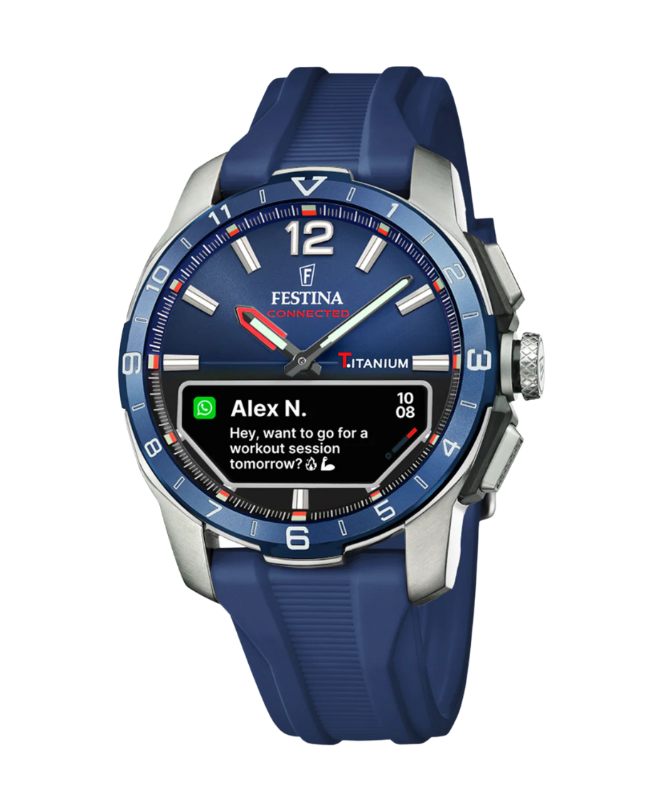 Festina Connected F23000/1 reloj hombre smartwatch titanio azul cristal zafiro