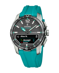 Festina Connected F23000/5 reloj hombre smartwatch titanio azul cristal zafiro correa caucho
