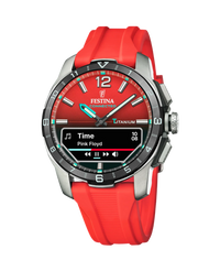 Festina Connected F23000/6 reloj hombre titanio rojo smartwatch correa caucho