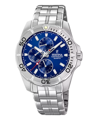 Festina F20445/2 reloj hombre acero multifunción caja azul esfera azul pulsera plateada