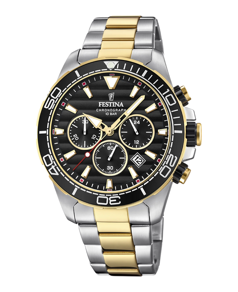 Festina Prestige F20363/3 reloj hombre cronógrafo acero negro 44.3mm