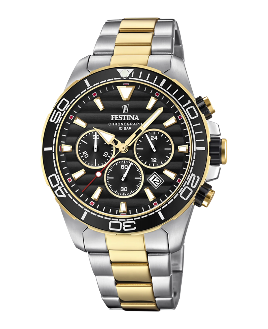 Festina Prestige F20363/3 reloj hombre cronógrafo acero negro 44.3mm