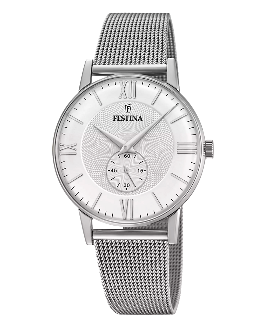 Festina Retro F20568/2 reloj hombre acero plateado esfera clásica