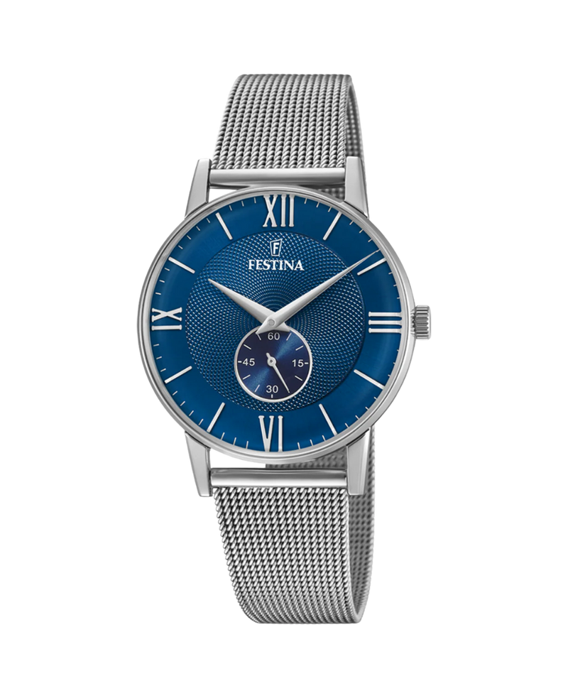 Festina Retro F20568/3 reloj hombre acero esfera azul vintage
