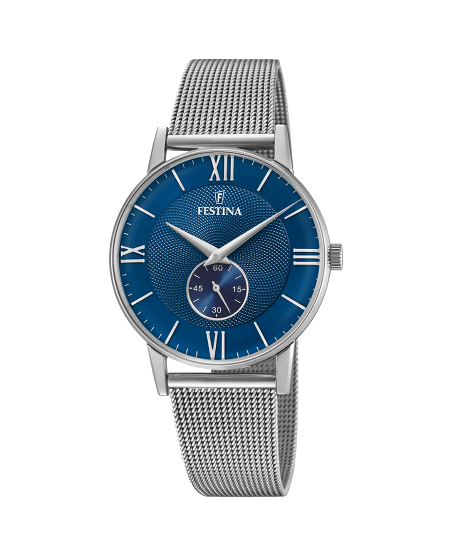 Festina Retro F20568/3 reloj hombre acero esfera azul vintage
