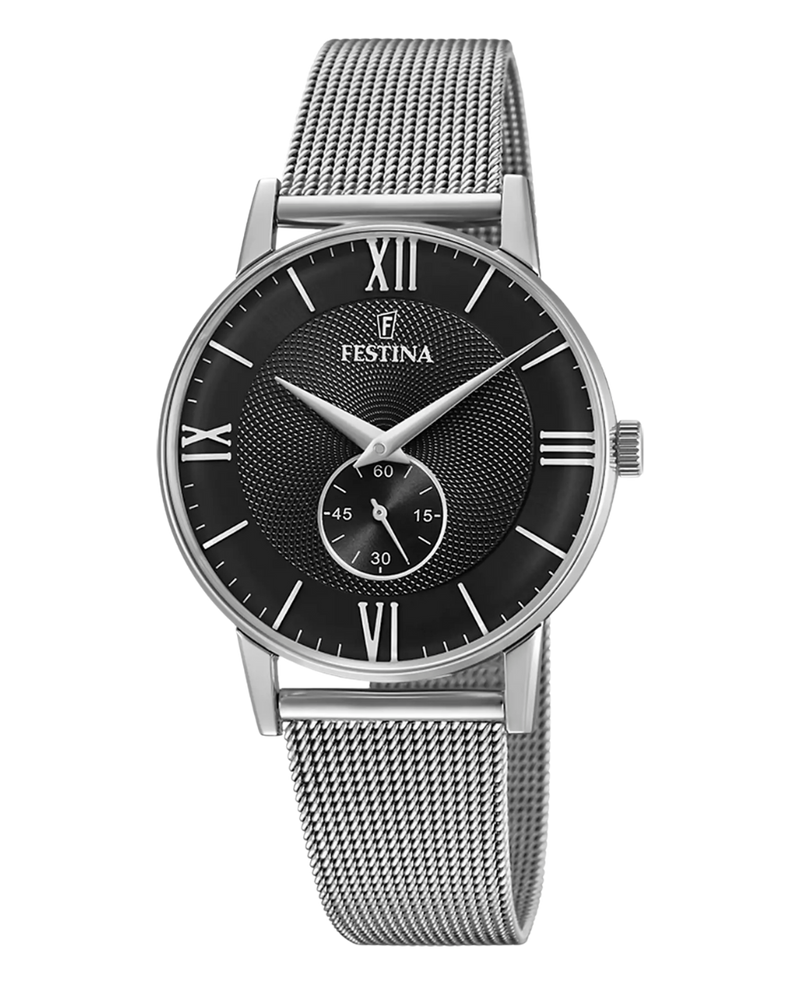 Festina Retro F20568/4 reloj hombre acero inoxidable esfera negra vintage