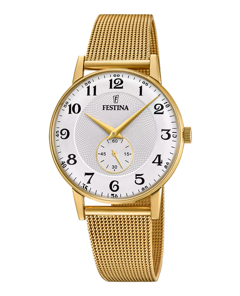 Festina Retro F20569/1 reloj hombre acero plateado vintage
