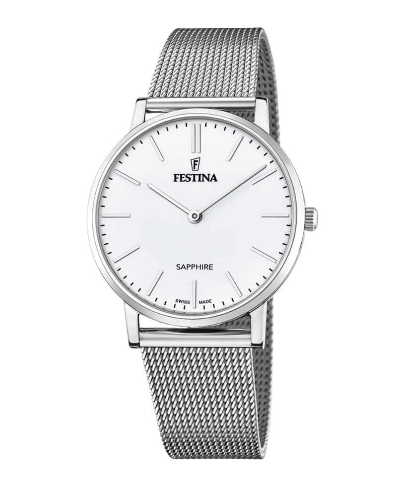 Festina Swiss Made F20014/1 reloj hombre acero inoxidable esfera blanca