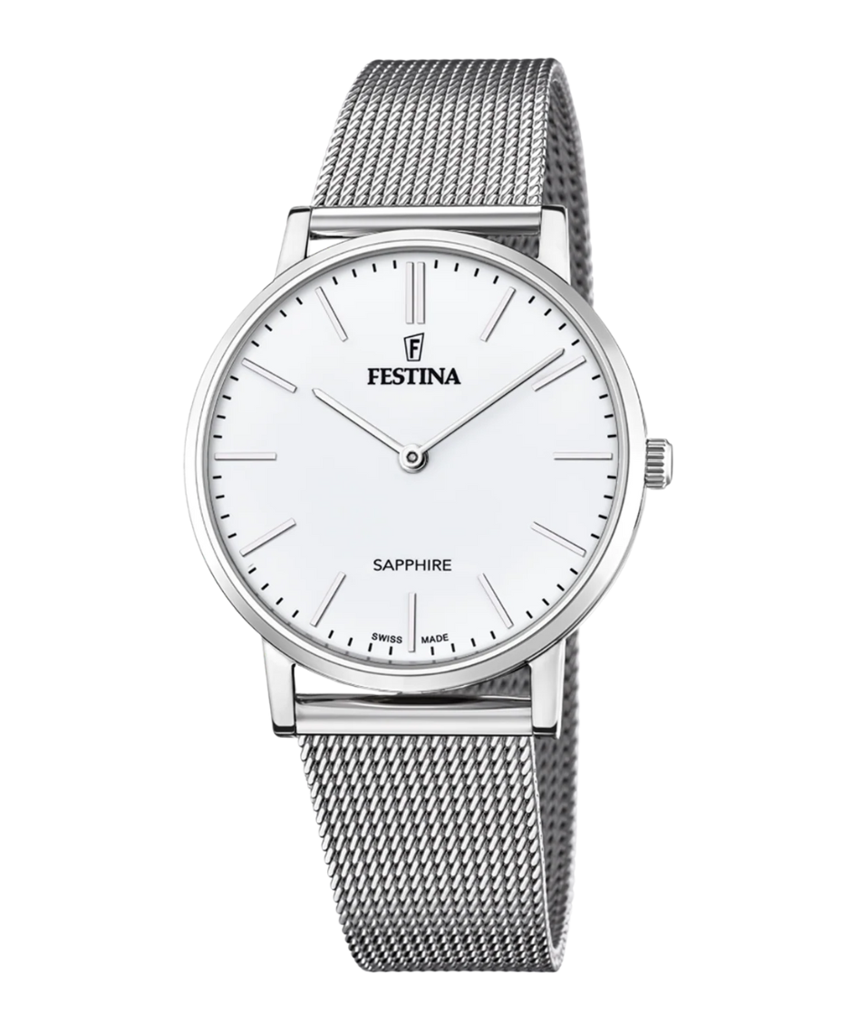 Festina Swiss Made F20014/1 reloj hombre acero inoxidable esfera blanca