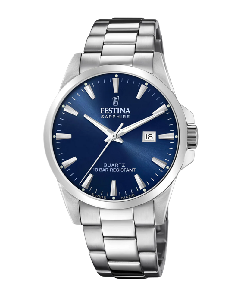 Festina Swiss Made F20024/3 reloj hombre acero inoxidable esfera azul