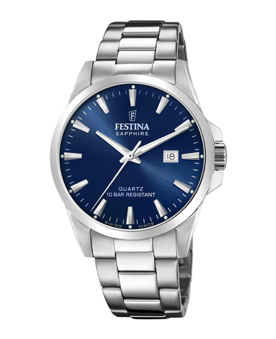Festina Swiss Made F20024/3 reloj hombre acero inoxidable esfera azul