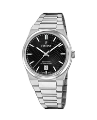 Festina Swiss Made F20051/6 reloj hombre acero negro plateado cristal zafiro