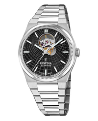 Festina Swiss Made Automático F20053/4 reloj hombre acero negro plateado