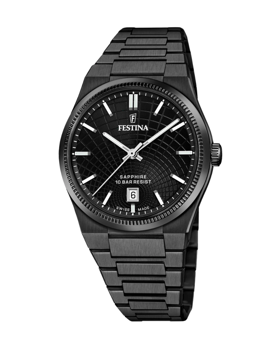 Festina Swiss Made F20080/1 reloj hombre acero negro cristal zafiro