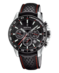 Festina F20561/4 reloj cronógrafo hombre acero esfera negra correa piel