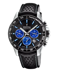Festina F20561/6 reloj hombre cronógrafo acero esfera negra correa piel