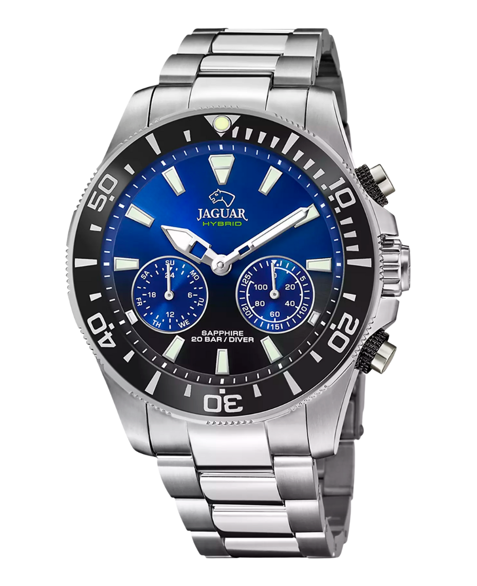 Jaguar Connected J888/6 reloj hombre smartwatch híbrido acero azul cristal zafiro
